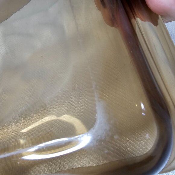 Pyrex Amber Brown Cake Pan 3qt baking dish Fireside glass casserole 233N - Picture 5 of 9